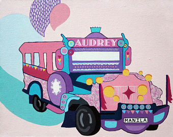 Cartoon Jeepney Drawing Jeepney Etsy