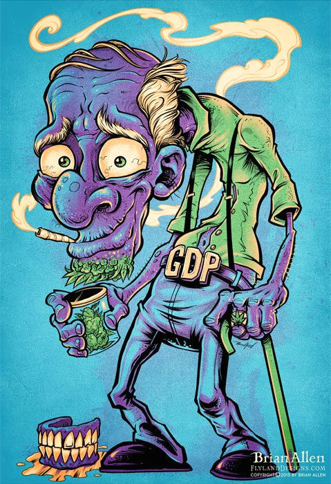 Cartoon Key Drawing Grand Daddy Purps Marijuana We Spliff D