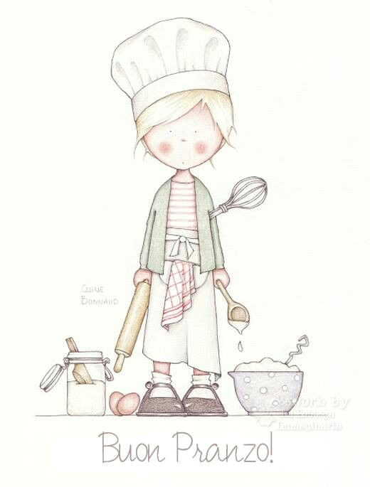 Cartoon Kitchen Drawing Buon Appetito Bake Pinterest Celine Drawings and Smash Book