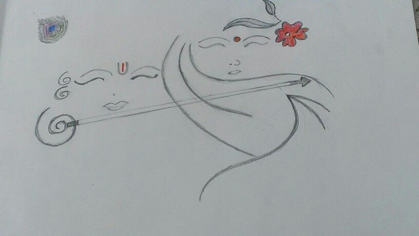 Cartoon Krishna Drawing Easy Pencil Sketching Of Radha Krishna so Simple N Just Amazing