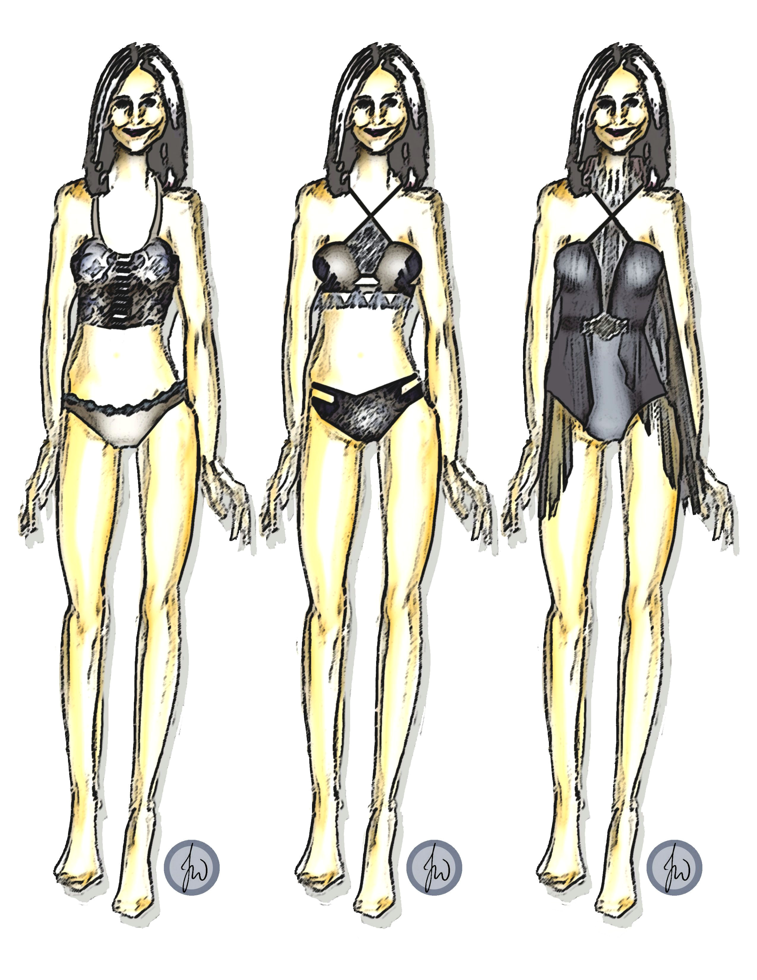 Cartoon Underwear Drawing Fashion Fashiondesign Croqui Sketch Illustration Drawing Style