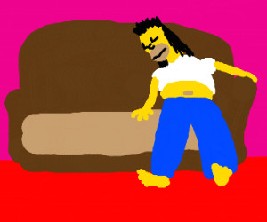 Cartoon Underwear Drawing Sleeping Homer In Underwear with Mullet Drawing by Tydlitadytydlitam