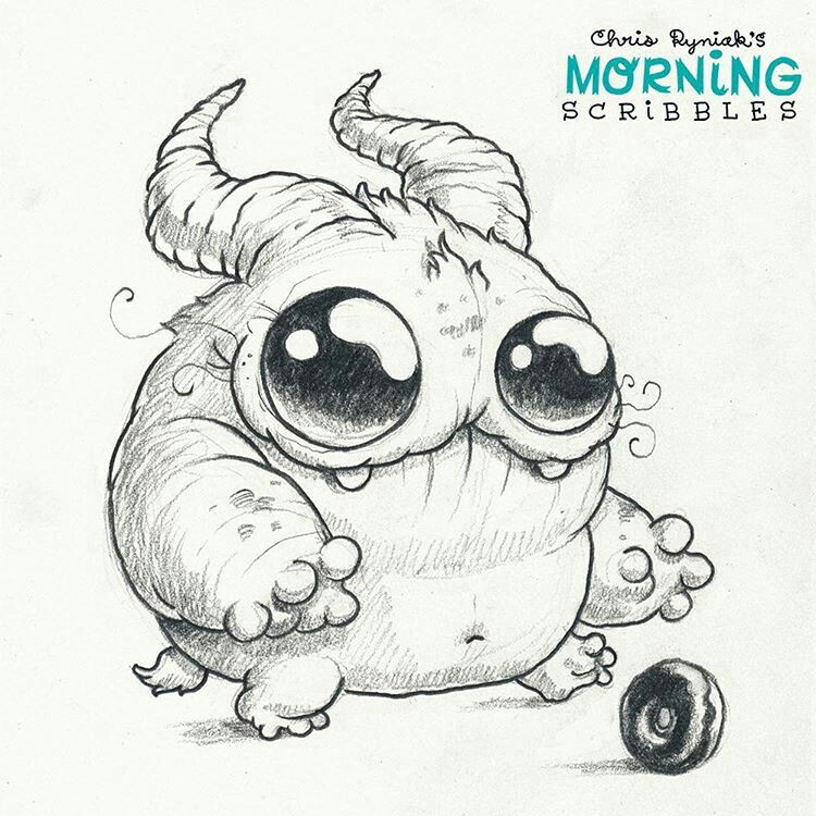 Cartoon Van Drawing Monster Ik Hou Er Van Aww Scribble Drawings Cute Drawings