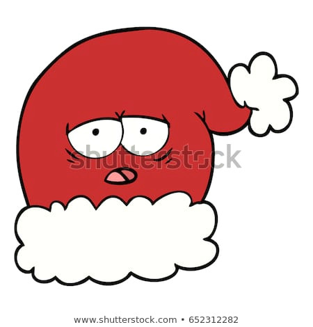 Cartoon yeti Drawing Cartoon Christmas Santa Hat Tired Face Stock Vector Royalty Free