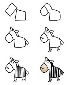 Cartoon Zebra Drawing Step by Step 322 Best Simply Draw for Kids Images Easy Drawings Kid Drawings