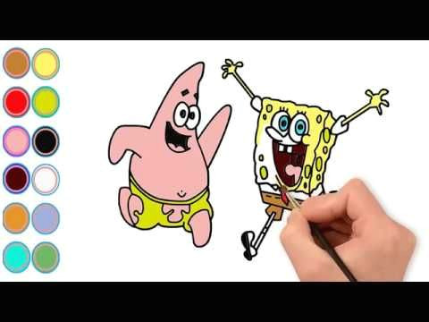 Cartoons Drawing with Colour Draw Cartoon Spongebob and Color Cartoon Spongebob I Learn Color for