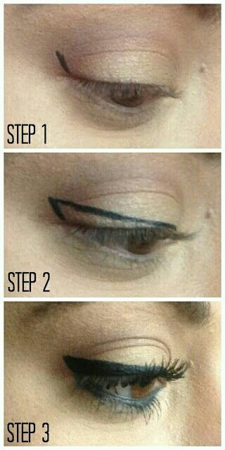 Cat Eyeliner Drawing Make Up Step by Step Picture Tutorial One Easy Method Of Applying