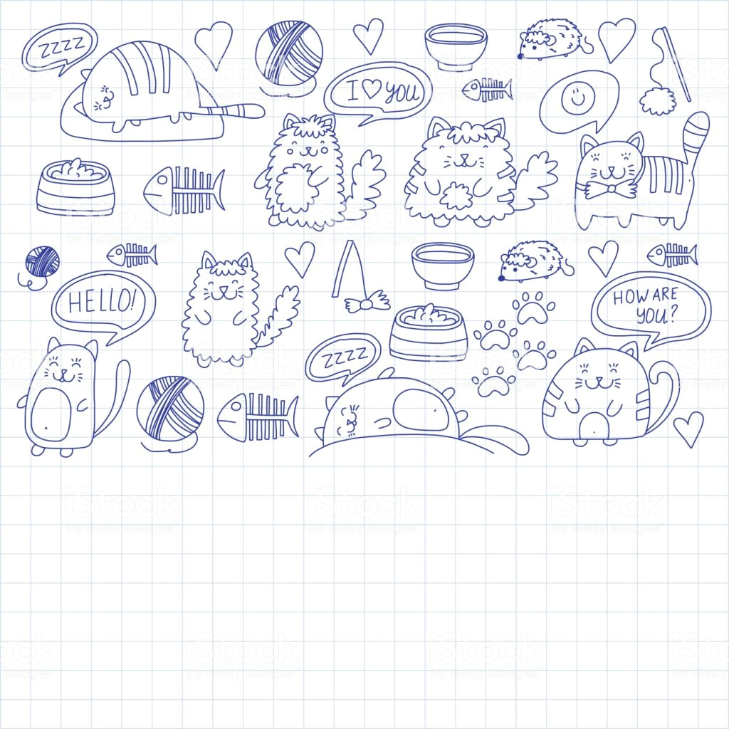 Children S Drawing Of A Cat Cute Kittens Cat Icons Kids Drawing Children Drawing Doodle Domestic