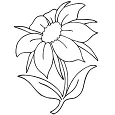 Childs Drawing Of A Rose Black Outline Drawing Flower White Flowers Free Drawing