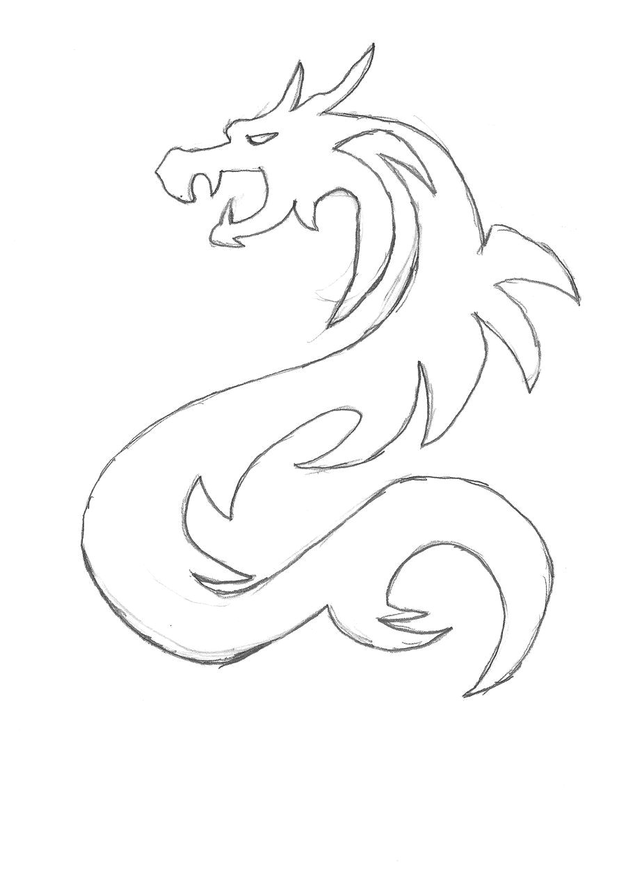 Chinese Dragons Drawing Easy Images for Simple Dragon Sketches Printables and Doodles