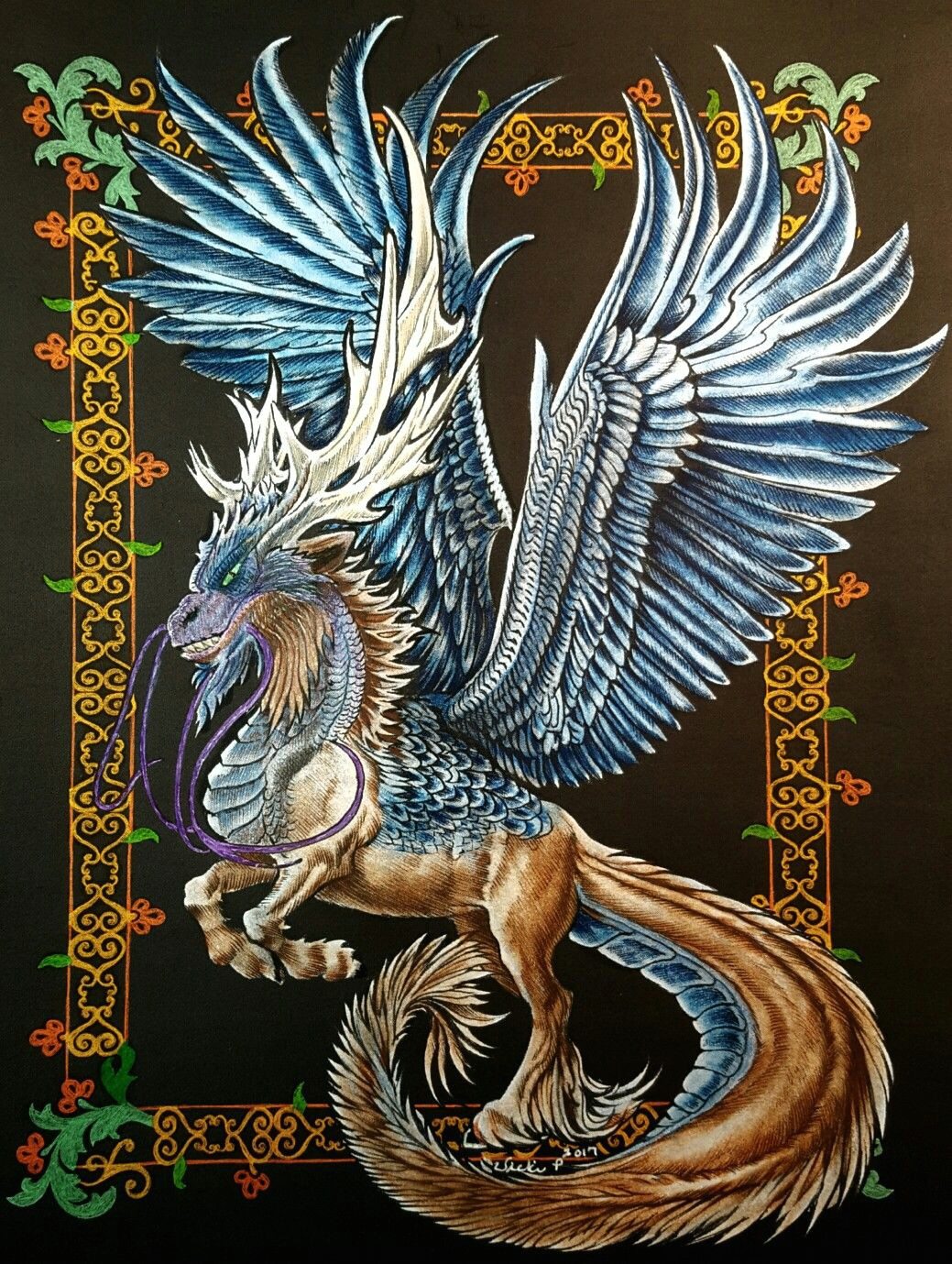 Colored Pencil Drawings Of Dragons Design by Bennett Klein Colored by Vicki Patterson Colorings by
