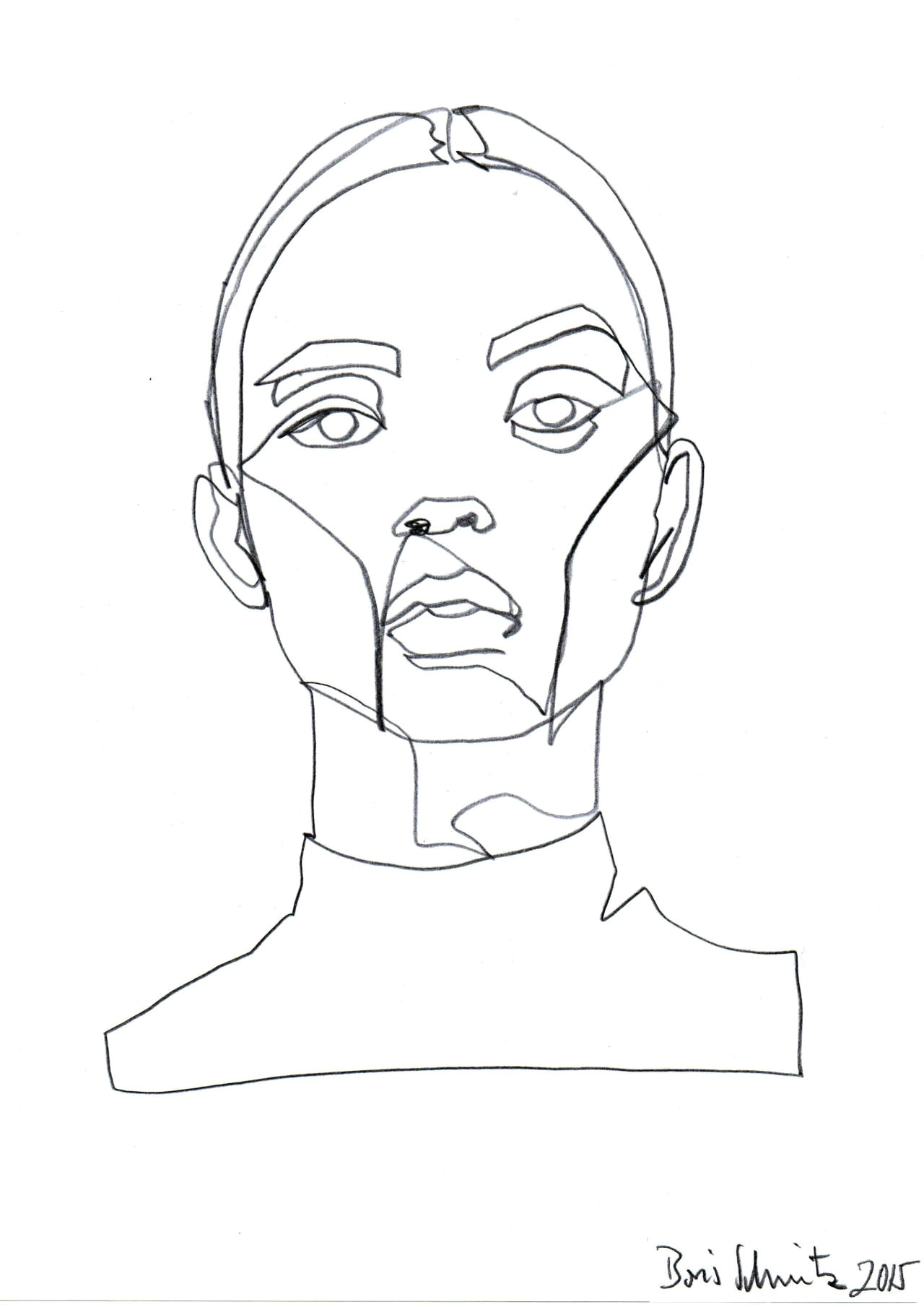 Continuous Line Drawing Eye Borisschmitz Gaze 324 Continuous Line Drawing by Boris Schmitz