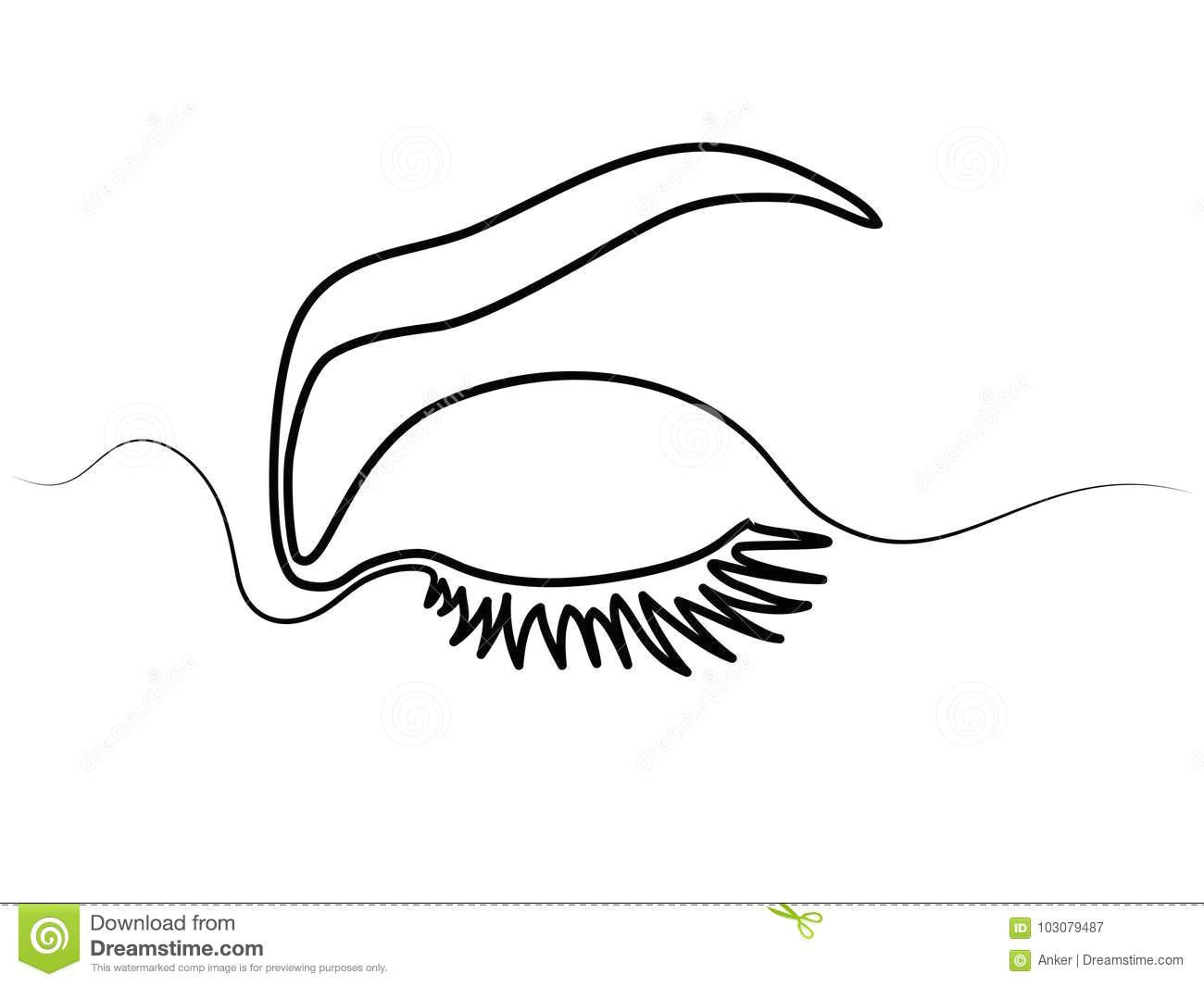 Continuous Line Drawing Eye Woman Eye Make Up Stock Vector Illustration Of Lashes 103079487