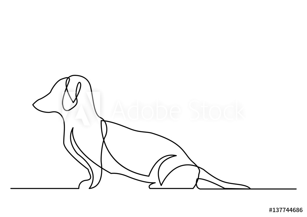 Continuous Line Drawing Of A Dog Fotografija Continuous Line Drawing Of Dachshund Dog Na Europosterji Si