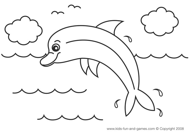Cute Drawing Dolphin Cute Dolphin Coloring Page at Kids Fun and Games Drinks