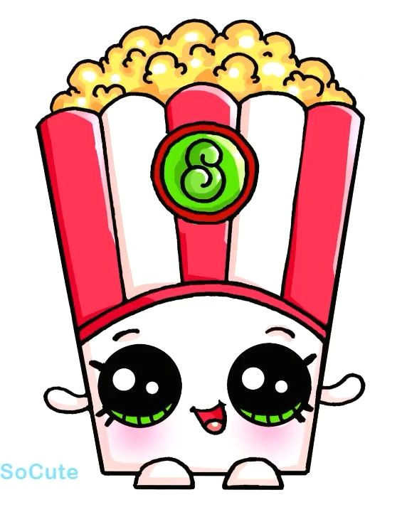 Cute Drawing Easy Food Kawaii Popcorn Art Cute Drawings Drawings Kawaii Drawings