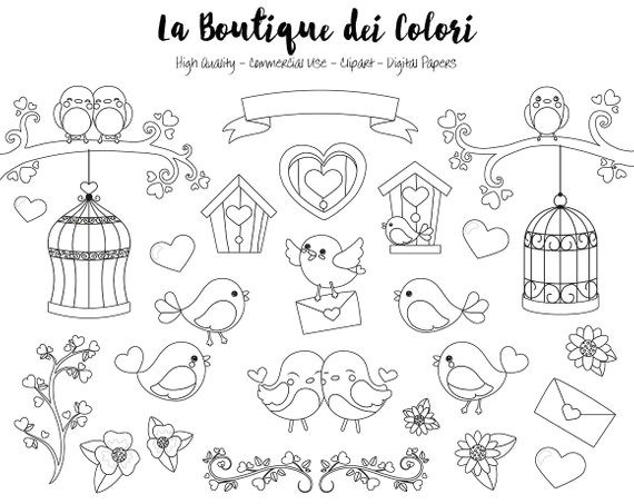 Cute Drawing for Valentines Valentine S Day Birds Digital Stamps Clipart Cute Png Graphics