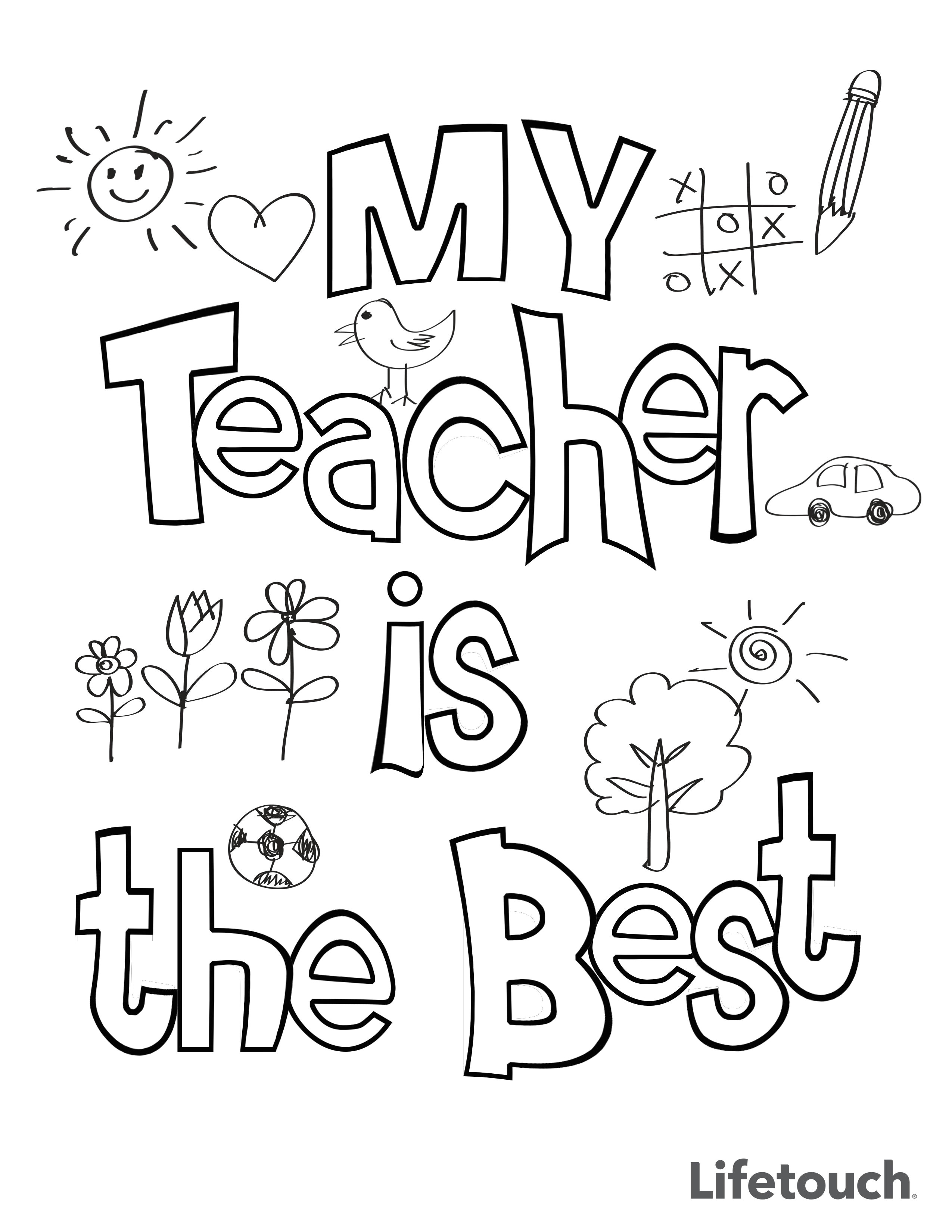 Cute Drawing for Your Teacher Teacher Appreciation Coloring Sheet Teacher Appreciation