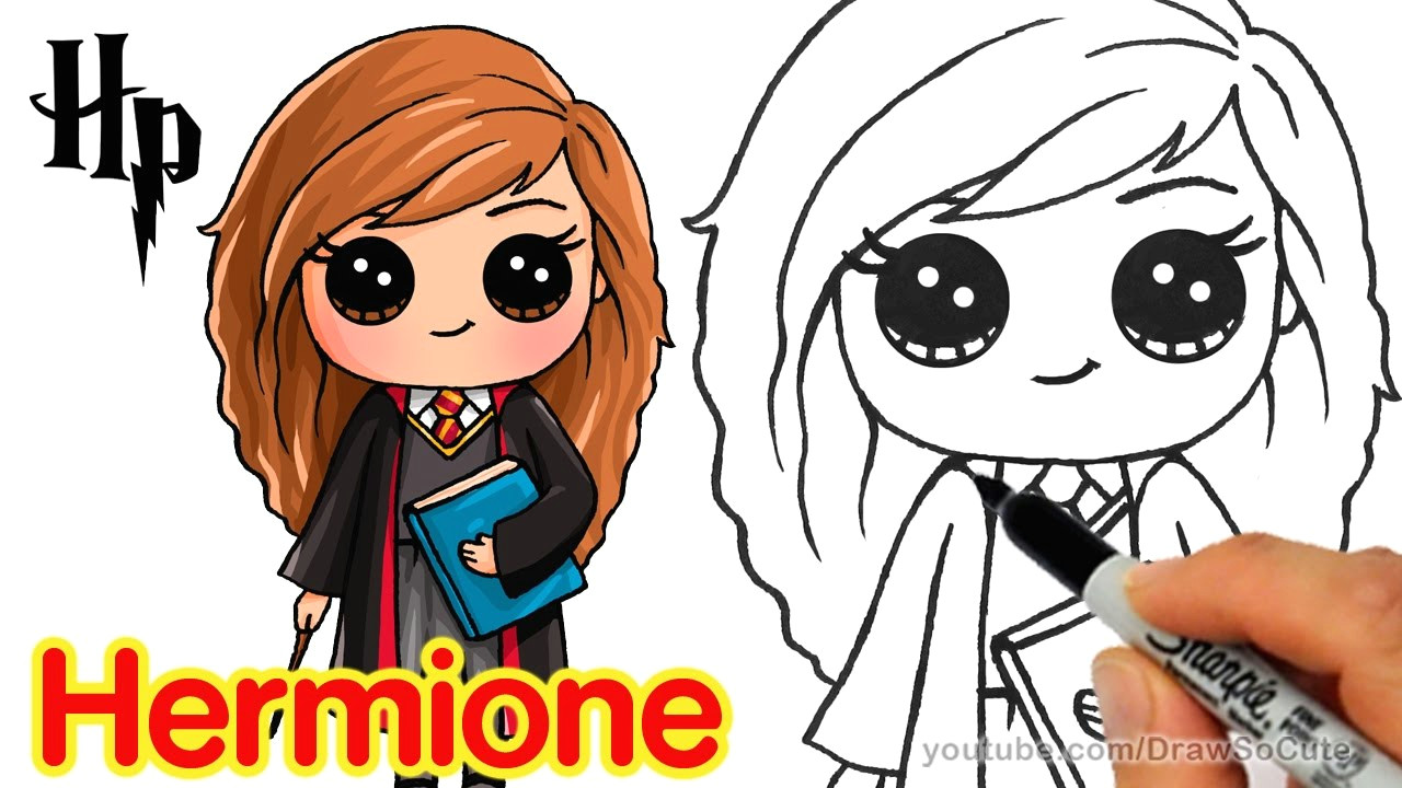 Cute Drawing Ideas Youtube How to Draw Hermione Easy Harry Potter Youtube