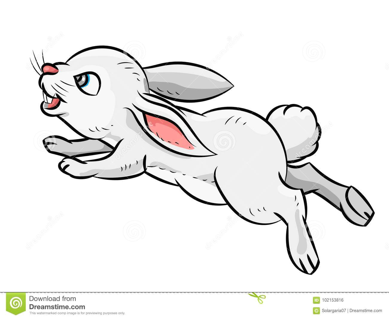 Cute Drawing Jumping Illustration Of Rabbit Vector Illustration Stock Vector