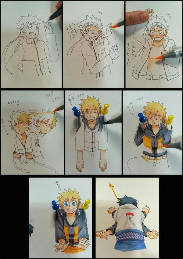 Cute Drawing Moving This is Cute but I Don T Ship Naruto and Sasuke Ship Pinterest