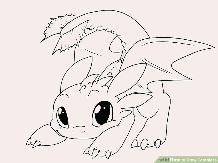Cute Drawing Of Dragons How to Draw toothless with Pictures Wikihow
