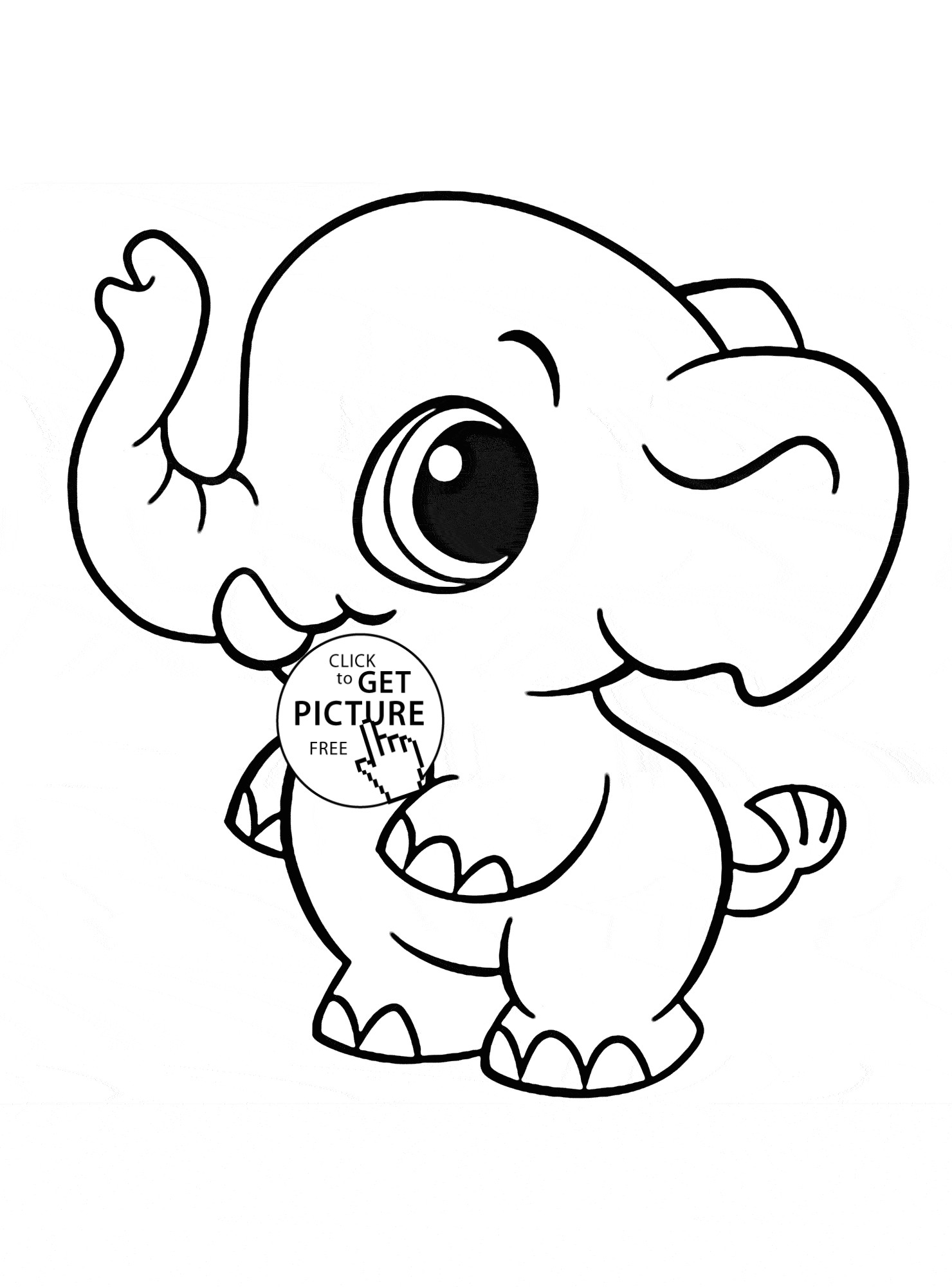 Cute Drawing Of Elephant Funny Animals Coloring Page Cute Dog Coloring Pages Printable