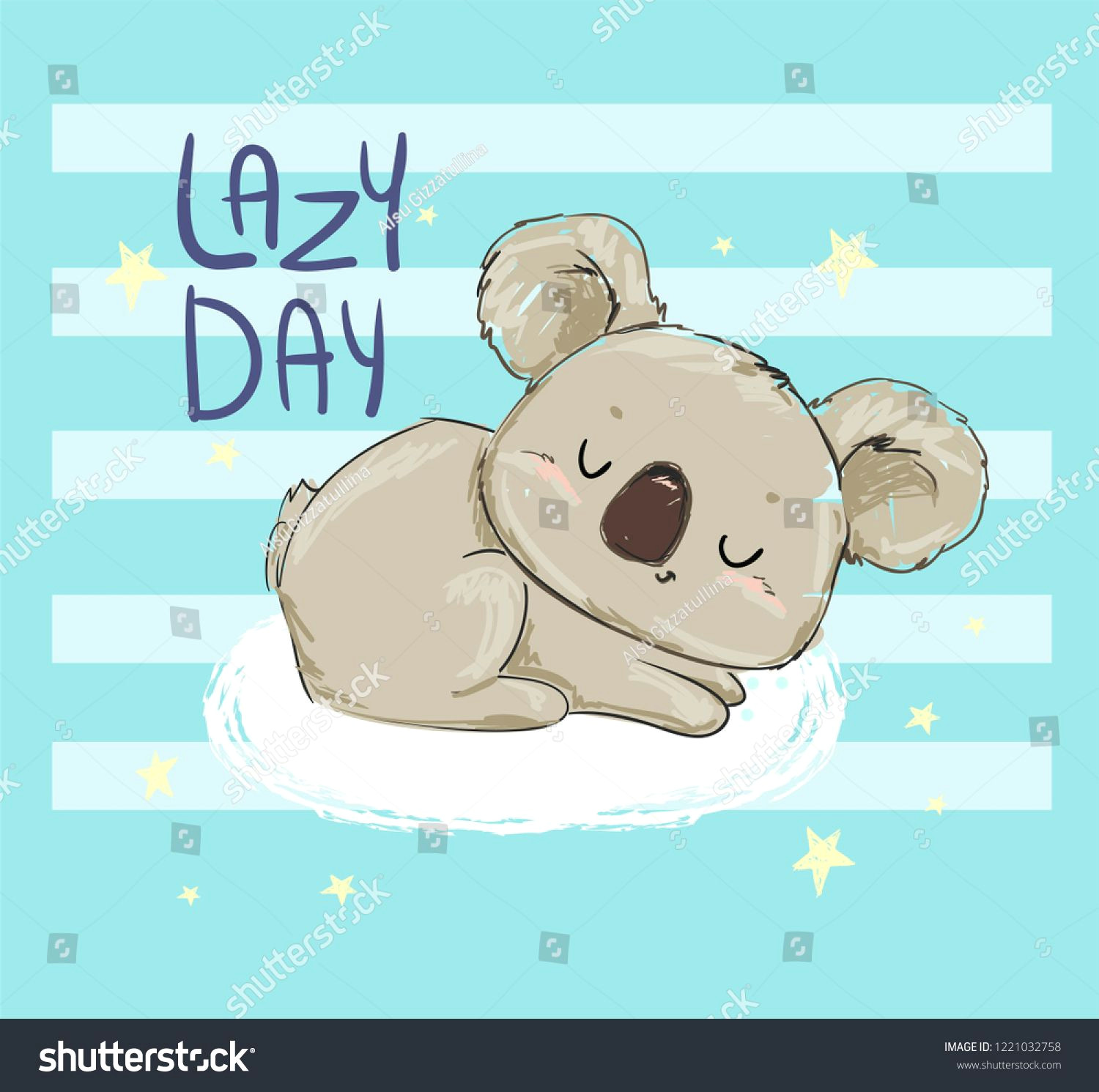 Cute Drawing Of Koala Beautiful Cute Childish Print with Koala Sketch Hand Drawn Animal