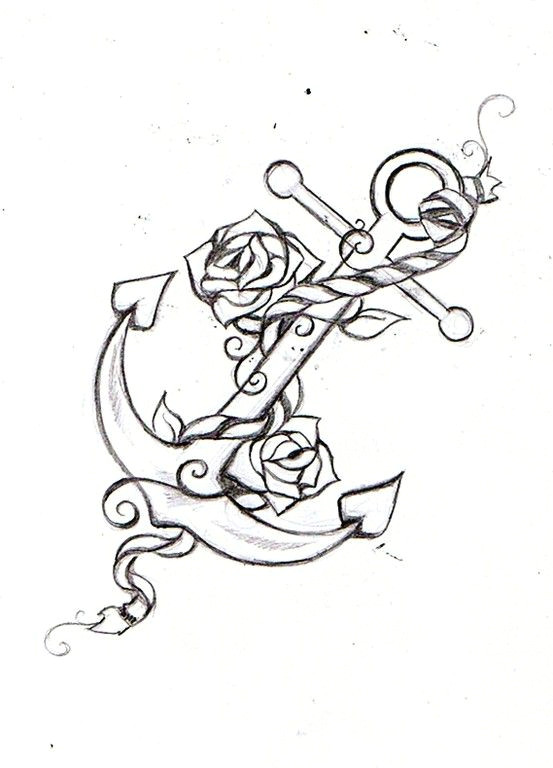 Cute Drawing Of Roses Anchor Rope Rose Tattoo Sketch Cute Tattoo Pinterest