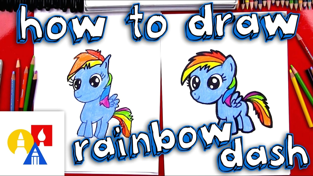 Cute Drawing without Color How to Draw Rainbow Dash New Version with Color Youtube