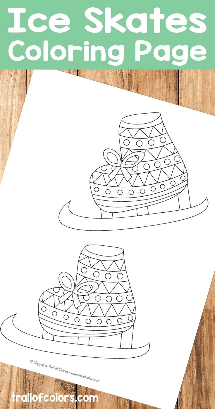 Cute Drawing without Color Ice Skates Coloring Page Coloring Printing Drawing Painting Pages