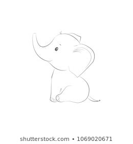 Cute Drawings Easy Elephant Baby Elephant Images Stock Photos Vectors Shutterstock