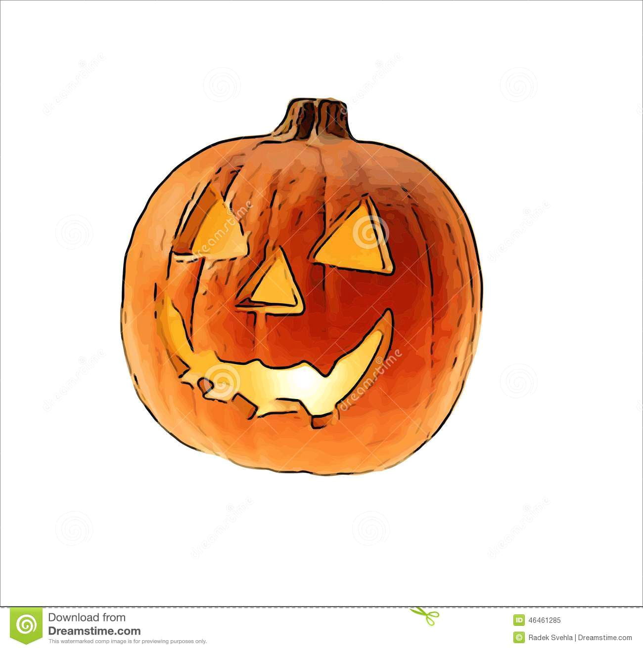 Cute Jack O Lantern Drawing Halloween Pumpkin Stock Illustration Illustration Of Clipart 46461285