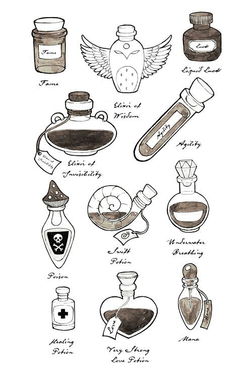 Cute Jar Drawing Image Result for Jars Intricate Halloween Magic Potion Bottles Art