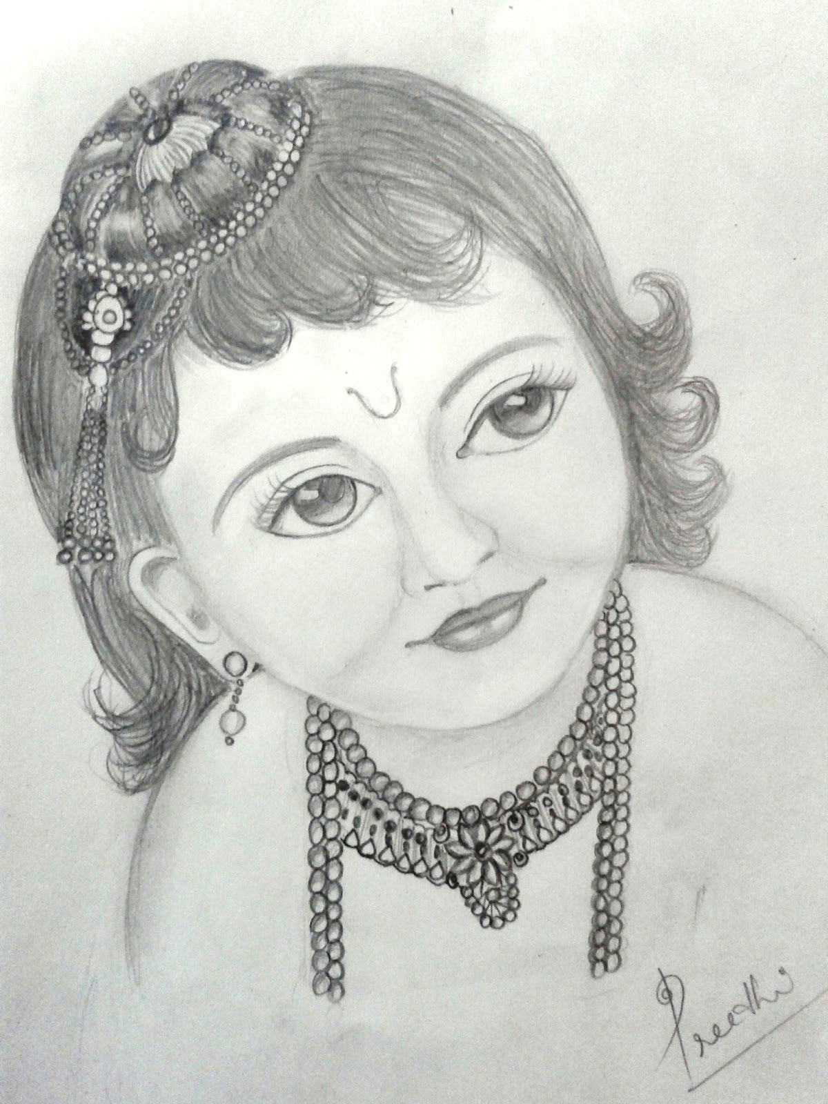 Cute Krishna Drawing A Pencil Sketch Of Little Krishna Pencil Art Pinterest Pencil