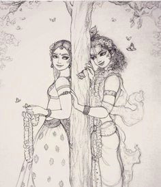 Cute Krishna Drawing Radha Krishna Drawing Sketches and Paintings Pinterest