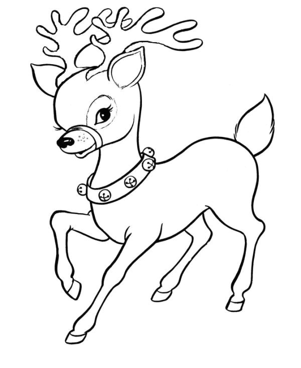 Cute Reindeer Drawing Cute Santa Reindeer Christmas Coloring Page Coloring Christmas