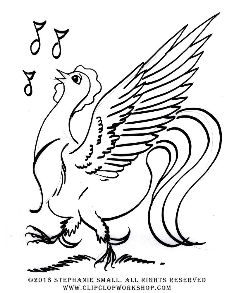 Cute Rooster Drawing Rooster Chicken Crow Cockrel Singing song Cute Fun by Stephaniesmall