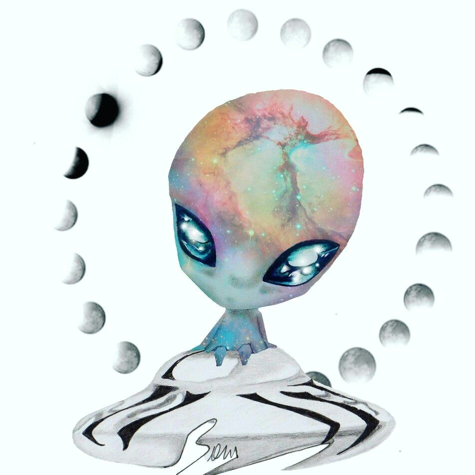 Cute Ufo Drawing Nebula Gray Cute Alien Ufo Drawing Anime Chibi