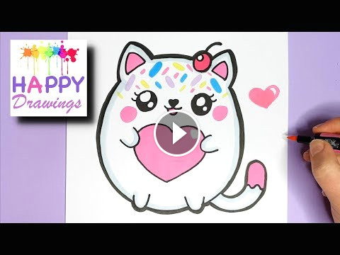 Cute Unicorn Drawing Tutorial How to Draw A Kitten with A Love Heart Easy and Cute Draw Drawing