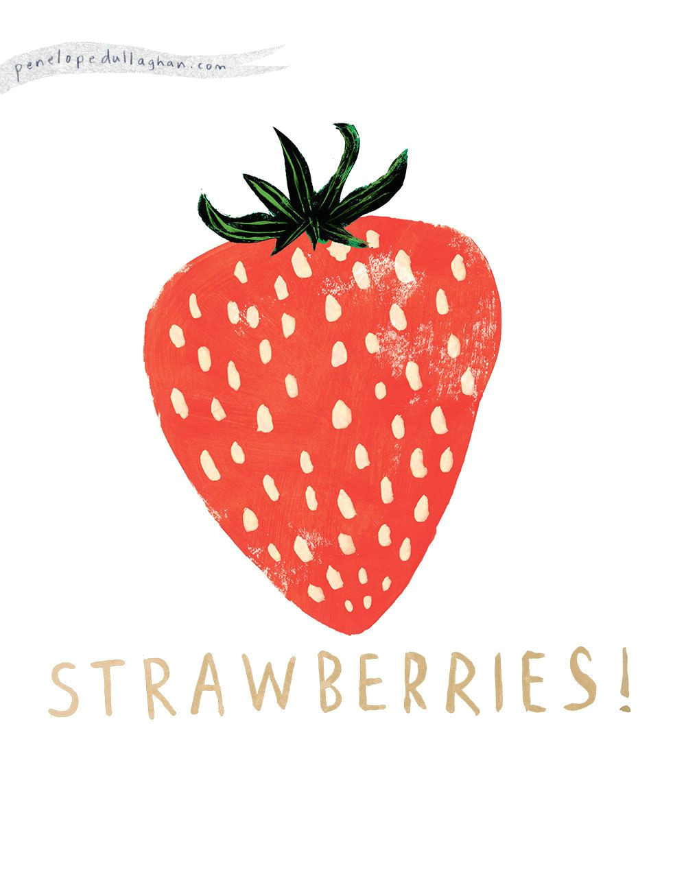 Cute Vegan Drawing Strawberries Design Illustration Simple Food Drawing Design