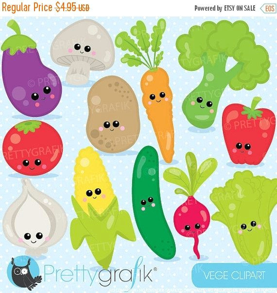 Cute Vegetables Drawing Buy20get10 Vegetable Clipart Characters Clipart Commercial Use