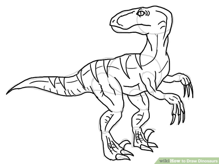 Cute Velociraptor Drawing 5 Ways to Draw Dinosaurs Wikihow