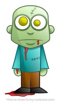 Cute Zombie Drawing Easy How to Draw A Zombie for Kids Step 8 Project Planning Pinterest