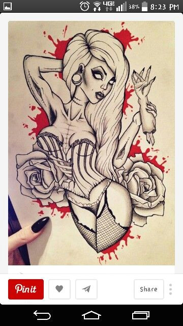 Cute Zombie Drawing Pretty Zombie Art Tattoo Pinterest Tattoos Tattoo Designs