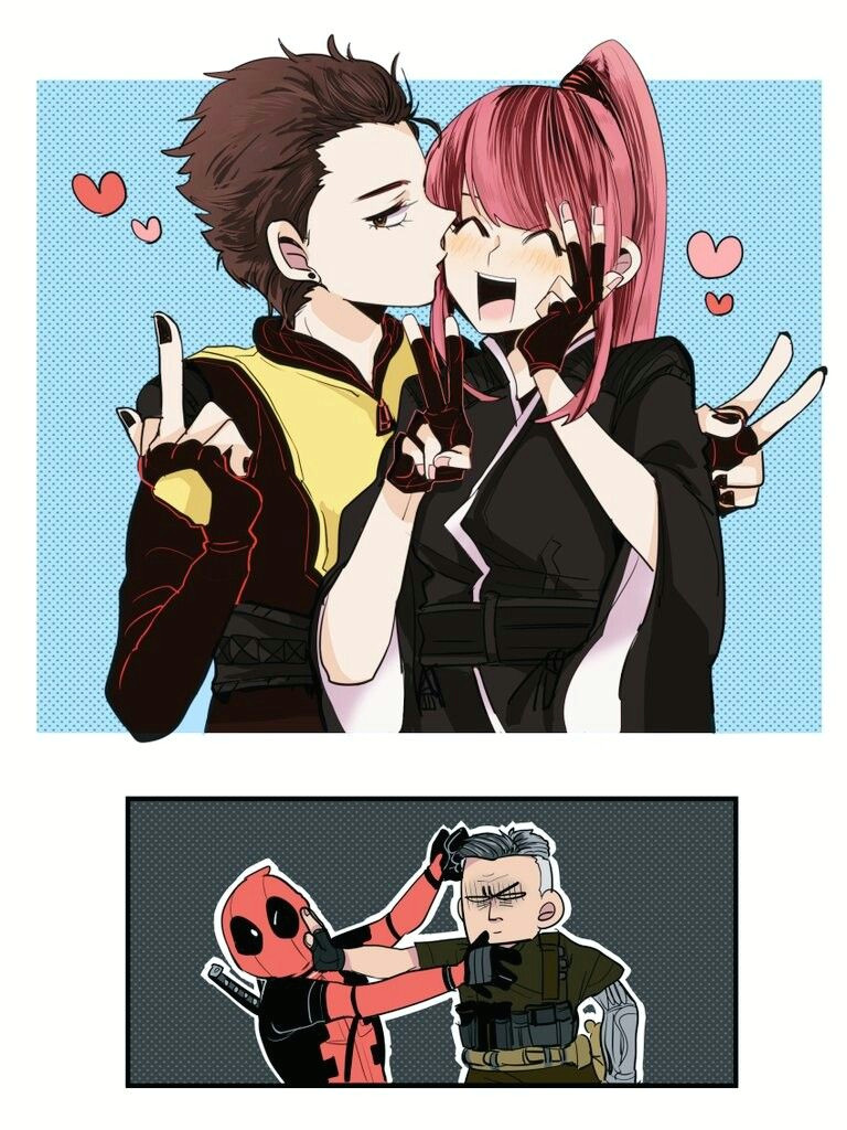 Deadpool 2 Cartoon Drawings Kiss Deadpool 2 Negasonic Yukio Deadpool Cable X force