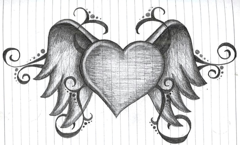 Detailed Drawing Of A Love Heart Heart with Wings by Amanda11404 Deviantart Com On Deviantart