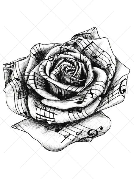 Detailed Drawing Of A Rose This Highly Detailed Black and White Temporary Tattoo Rose Appears