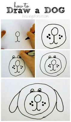 Directed Drawing Dogs Draw A Dog Face Drawings Drawings Dogs Drawing for Kids