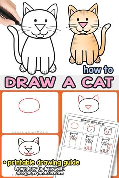 Directed Drawing Of A Cat 41 Best Cute Cat Drawing Images Crazy Cat Lady Kittens Animaux